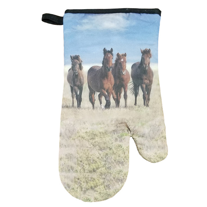 Ofenhandschuh mit Pferdemotiv