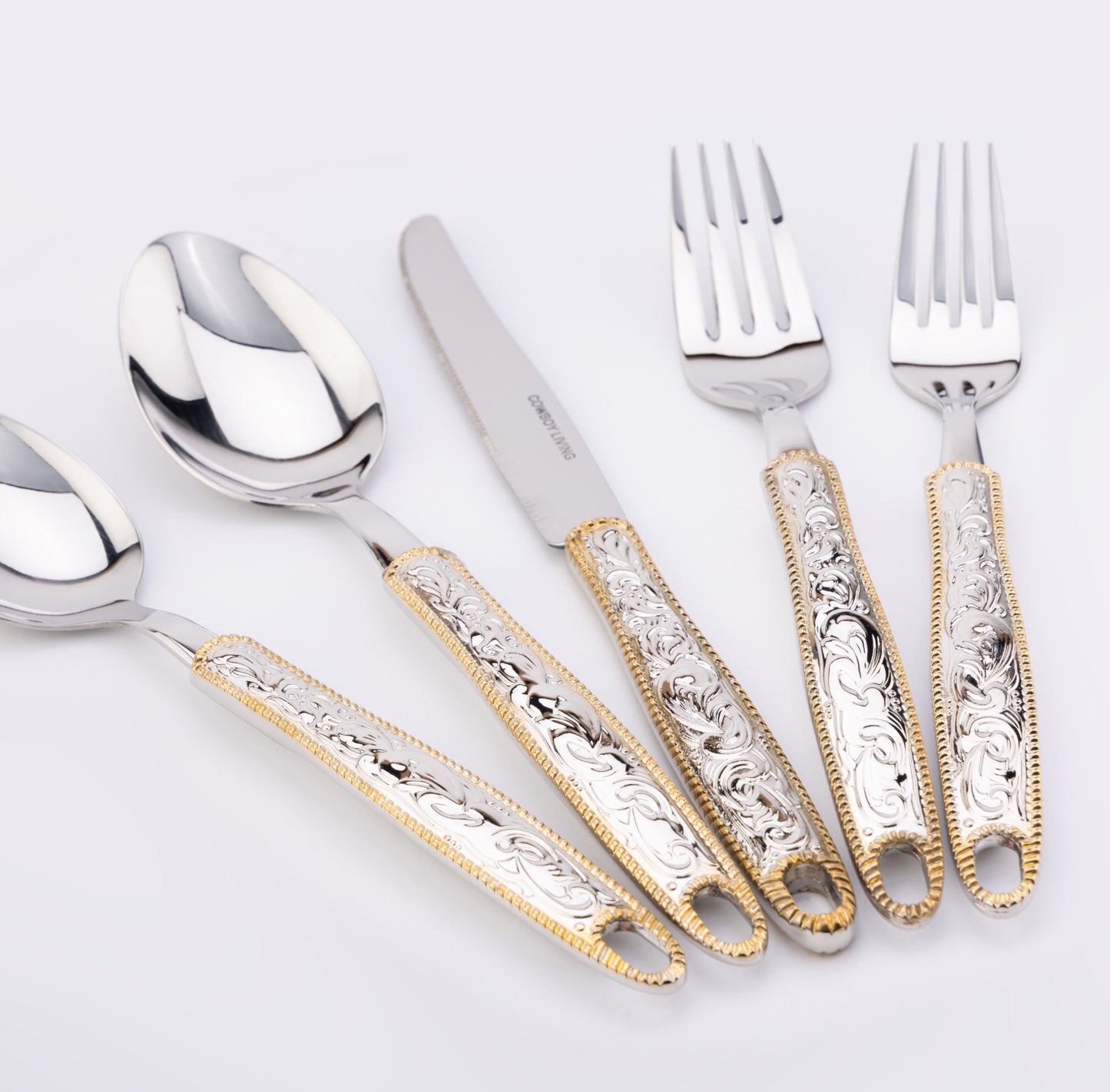 Western Buckle Flatware/Silverware Dinner Set (20 piece set)