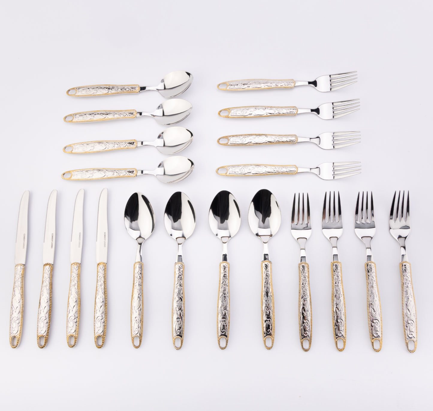 Western Buckle Flatware/Silverware Dinner Set (20 piece set)