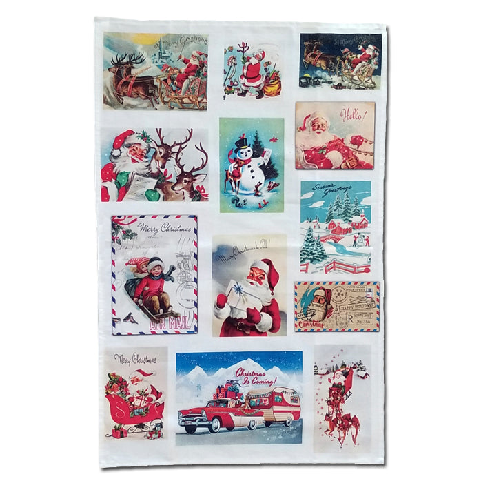 Vintage Weihnachtskarten Geschirrtuch