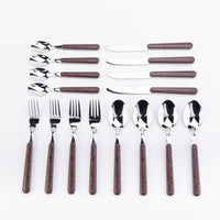 "Tooled Leather" 16-Piece Stainless Steel Western Flatware Set