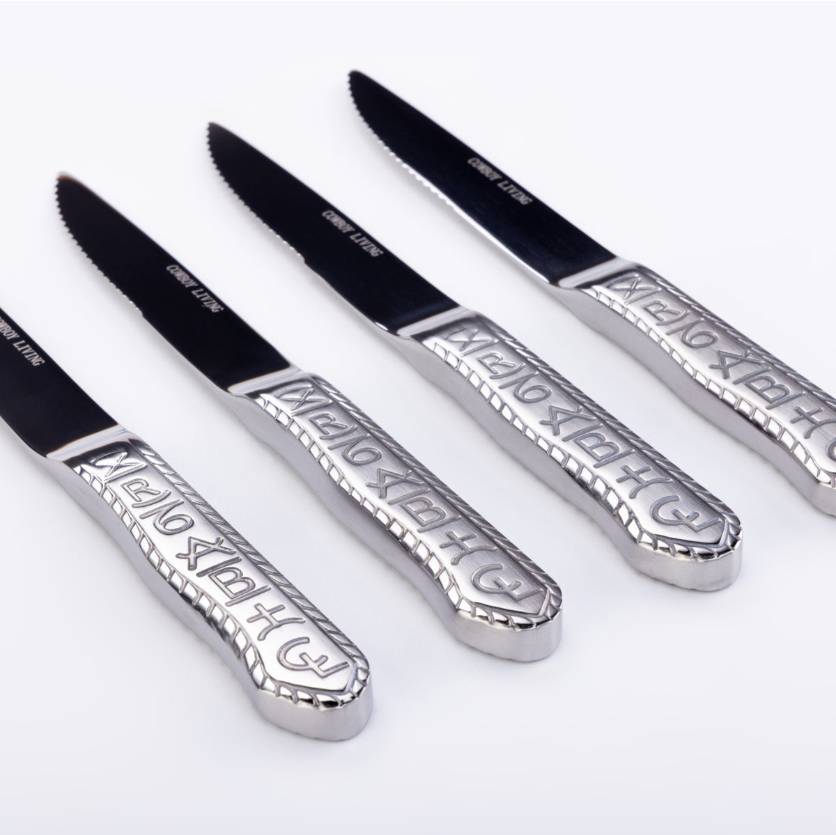 Cowboy Living Ranch Brands Stainless Silverware Steak Knife Set (4 piece)