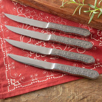 Cowboy Living Ranch Brands Stainless Silverware Steak Knife Set (4 piece)