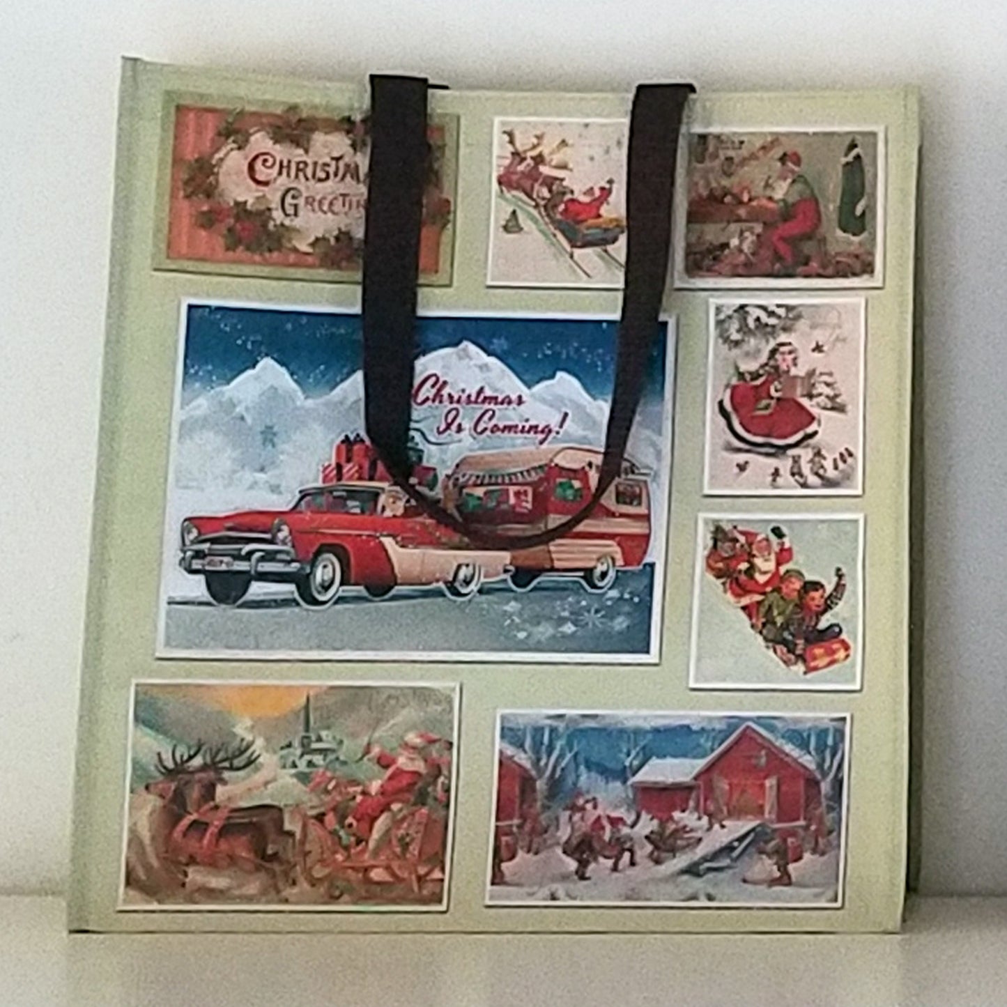 Vintage Christmas Cards Shopping Bag