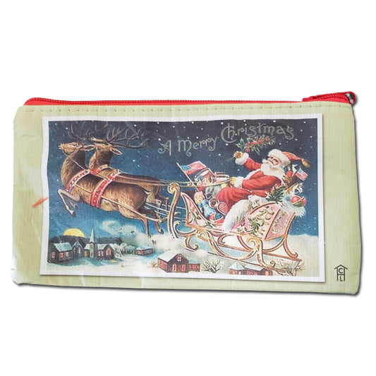 Vintage Christmas Cards Zipper Cash/Pencil Bag