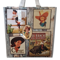 Retro Cowgirl Einkaufstasche