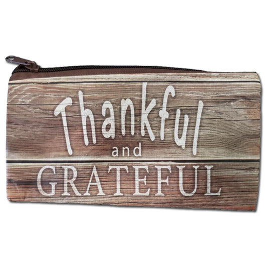 Thankful and Grateful Zipper Cash/Pencil Bag