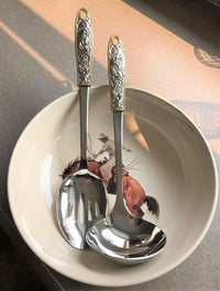 Western Rodeo Cowboy Buckle Six Piece Serving Tool Set w/ Stand