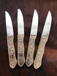 Cowboy Living Western Buckle Stainless Silverware Steak Knives (Set of 4)