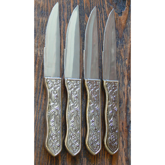 Cowboy Living Western Buckle Stainless Silverware Steak Knives (Set of 4)