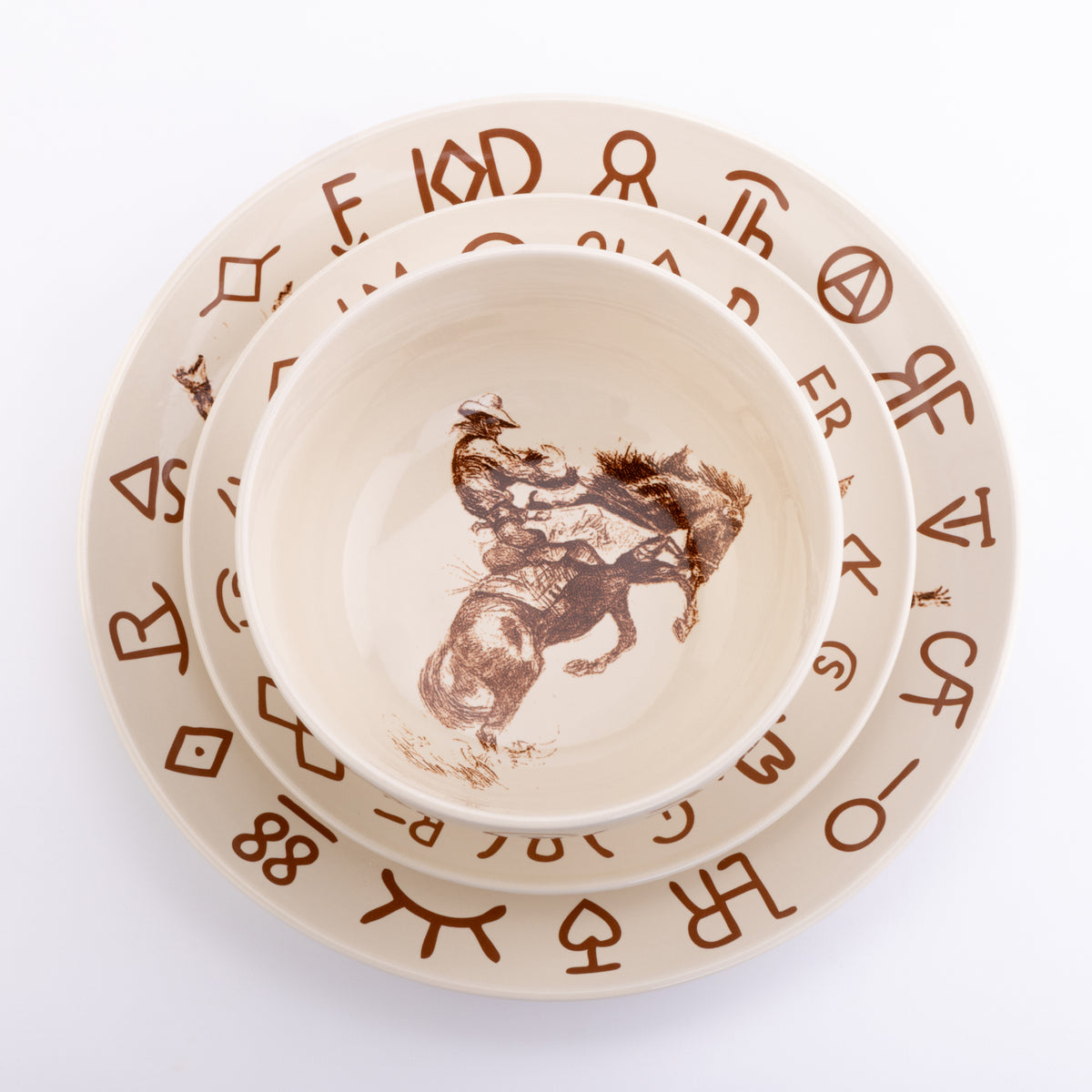 Broncs & Brands 12 Piece Dinnerware Set