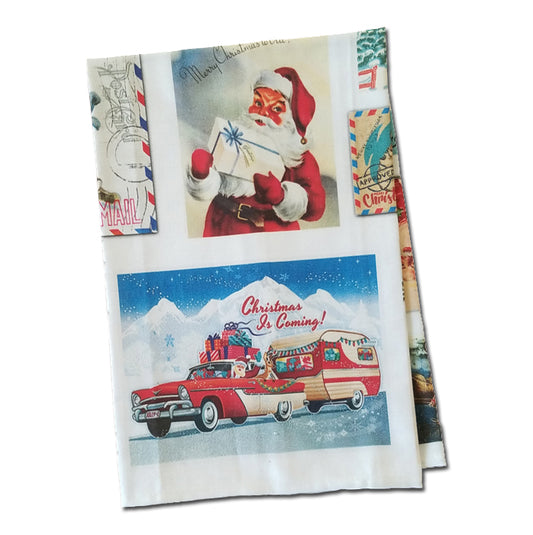 Vintage Christmas Cards Dish Towel